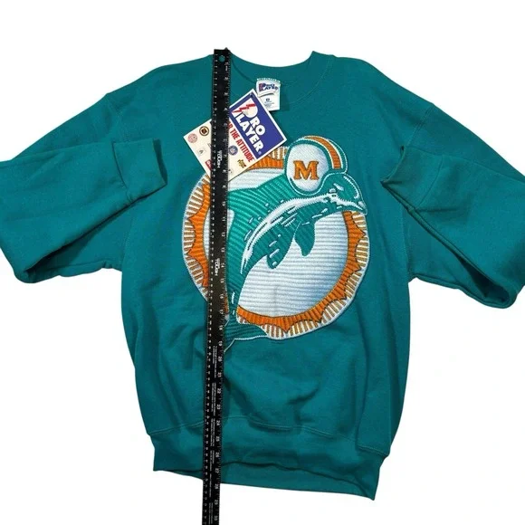 Vintage Miami Dolphins Sweatshirt USA Medium NOS Pullover - Picture 3 of 6
